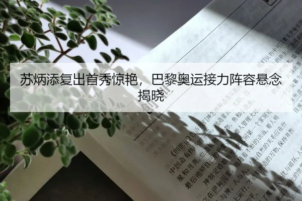 苏炳添复出首秀惊艳，巴黎奥运接力阵容悬念揭晓